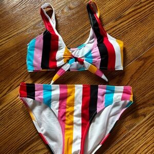 Colorful Striped Bikini Set